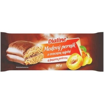 Dialine Medový perník s ovocnou náplní a tmavou polevou 60 g
