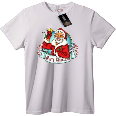 NOONEBRAND Тениска Весела Коледа Санта - 2XL, White