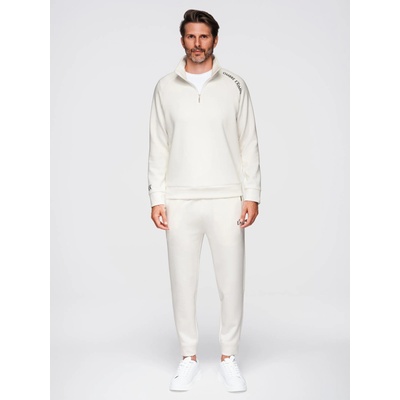 Ombre Clothing Мъжки спортен комплект суитшърт с яка + панталони jogger - екрю V2 Z117 Ombre Clothing Ombre Clothing | Bezhov | МЪЖЕ | S