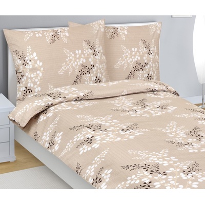 Bellatex Povlečení krepové Hnědá Béžová Bílá 140x200 70x90 – Sleviste.cz