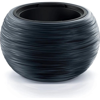 Prosperplast Květináč s vkladem FURU BOWL antracitový 37,8 x 37,8 x 23cm
