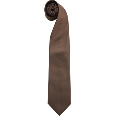 Premier Workwear Kravata s jemným vzorom hnedá
