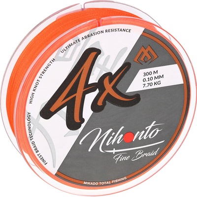 Mikado pletená šňůra nihonto fine braid 300m 0.45mm 37.4kg fluo oranžová 1 cívka