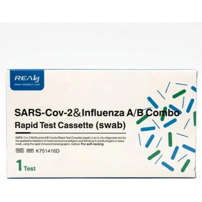 Realy SARS-CoV-2 & Influenza A/B Combo Rapid Test antigénový výterový samotestovanie 1 ks