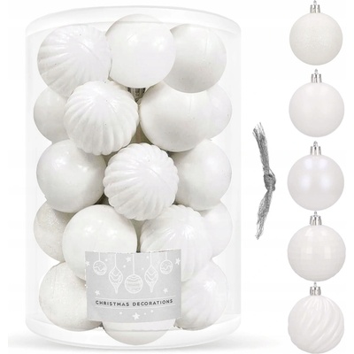 SPRINGOS Vánoční baňky bílé mix 6cm sada 20ks CA0142-XG – Zboží Dáma