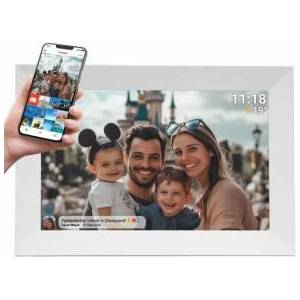 Denver Electronics Цифрова фоторамка Denver PFF-1024, 10.1 инча, IPS сензорен екран (1280x800), 16GB, Wi-Fi, PFF-1024, Бяла Цифрови фоторамки