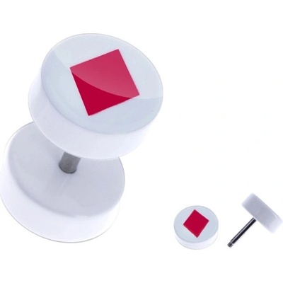 Šperky eshop kulatý akrylový fake piercing do ucha s kárem AA41.02