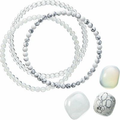 PAVONA Náramky s minerálnymi kameňmi howlite, kremeň, opál 43043.3 biely