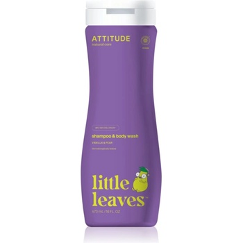 ATTITUDE Little Leaves Vanilla & Pear детски миещ гел и шампоан 473ml