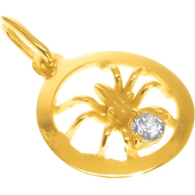 Argento Pozlacený stříbrný přívěsek pavouk čirý kulatý zirkon 85694