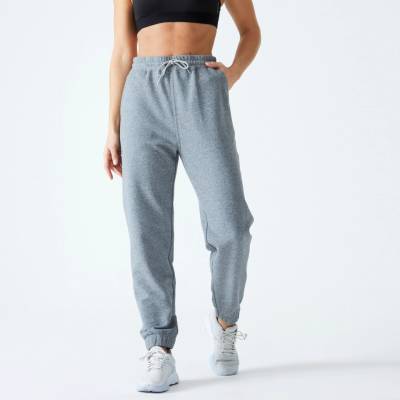 Domyos dámské fitness tepláky Essentiel Bavlněné šedé