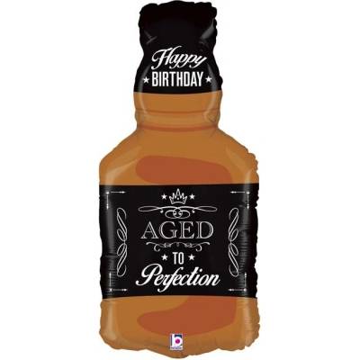 Fóliový balónek Happy Birthday láhev whisky 90 cm