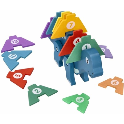 Adam Toys edukačná puzzle s číslami Dinosaurus modrý