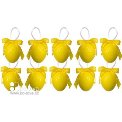 BD-TOVA Vajíčko lakované žluté závěs 10 ks