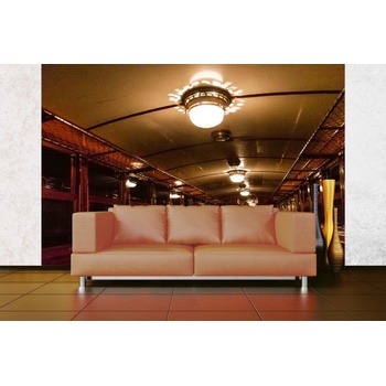 DIMEX ART Самозалепваща се флизелинова фототапета интериор на ретро трамвай 375 x 250 см