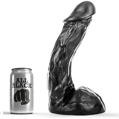 Реалистично дилдо, извито и венозно, 28см. - All Black Dildo (D-222832)
