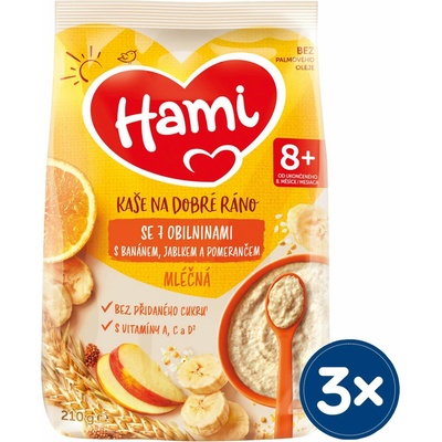 Hami mliečna so 7 obilninami s jablkom banánom a pomarančom 210 g