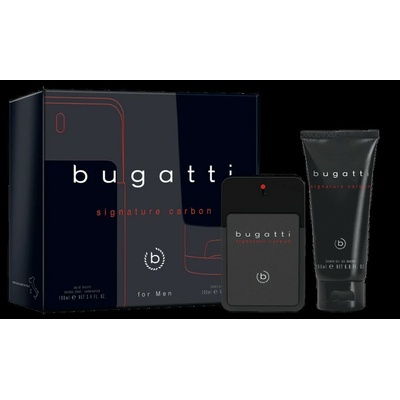 Bugatti Signature Carbon For Men EDT 100 ml + sprchový gel 200 ml darčeková sada
