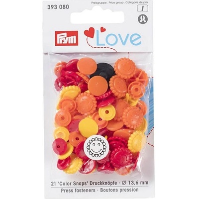 Prym Patentky plastové květiny 13,6 mm, žlutá, oranžová, červená
