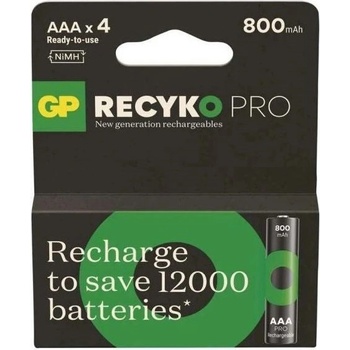 GP Batteries батерия ReCyko micro ceruza (AAA) 800mAh 4pcs/cs NiMH GP85AAAHCBP-RCKP-PGB4 (GP85AAAHCBP-RCKP-PGB4)