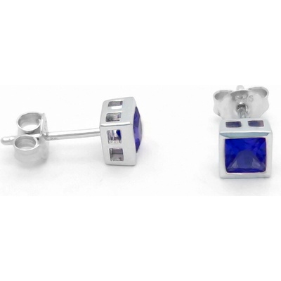 Šperk Holíč strieborné náušnice s kamienkom tmavo modrý N11-1