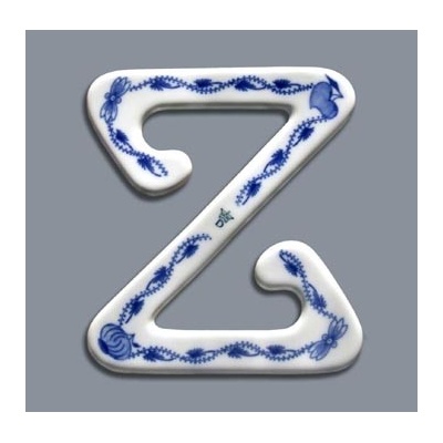 Cibulák spona na záclonu Z velká, 12,5 cm, originální cibulákový porcelán Dubí, cibulový vzor,