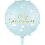 Party Deco Фолиев Балон "Holy Communion", Светло Син, 45см (FB173)