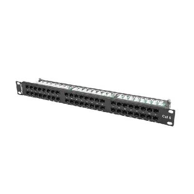 Пач панел, Lanberg patch panel 48 port 1U CAT. 6, black (PPU6-1048-B)