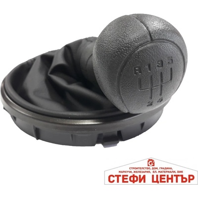 Paolo Топка за скоростен лост с маншон съвместима с Skoda Fabia 07-10 с 5 скорости - черна (58362)