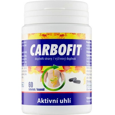 Carbofit Čárkll aktívne rastlinné uhlie 60 kapsúl