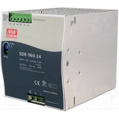 MEAN WELL SDR-960-24 Napájecí zdroj: spínaný; na lištu DIN; 960W; 24VDC; 40A; OUT: 1