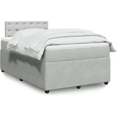 vidaXL 11461.3287722 Boxspring postel s matrací světle šedá samet