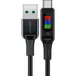 ACEFAST Кабел Acefast C7-04, USB-A към USB-C, 60W, 1.2m, с дисплей, черен (C7-04)