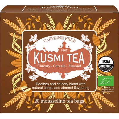 Kusmi Bylinná infuze Organic Chicory Cereals Almond v mušelínových sáčcích 20 ks