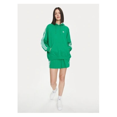 adidas Originals 3-Stripes Hoodie OS dámska s kapucňou s nášivkou IN8398 zelená