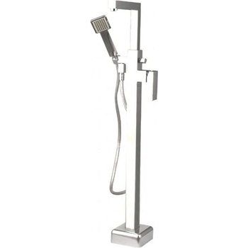 Inter Ceramic Стоящ смесител за вана ICL 8215C, месинг, хром, подово захранване, с шлаух и слушалка, 103.8x22.5см (8215C)