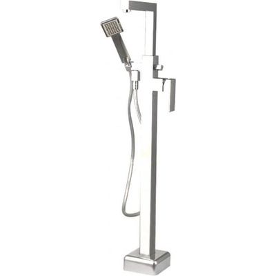 Inter Ceramic Стоящ смесител за вана ICL 8215C, месинг, хром, подово захранване, с шлаух и слушалка, 103.8x22.5см (8215C)