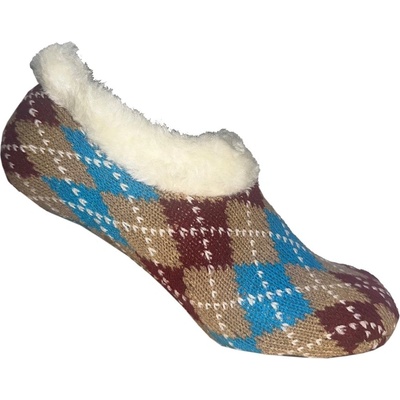 Miso Чорапи Miso Women's Christmas Jacquard Machine Washable Slipper Socks - Royal/Khaki