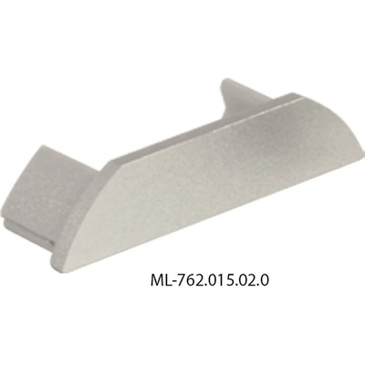 McLED ML-762.015.02.0 Koncovka bez otvoru pro PX, stříbrná barva, 1 ks