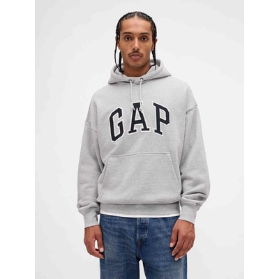 GAP Oversize mikina s logom Extra Heavyweight sivá
