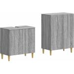 vidaXL Комплект шкафове за баня от 2 части DELFT Сив Сонома (3417627)