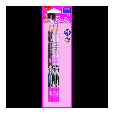 Maped Maped: Триъгълна графитна моливка с мотив на Барби - hb, 6 бр