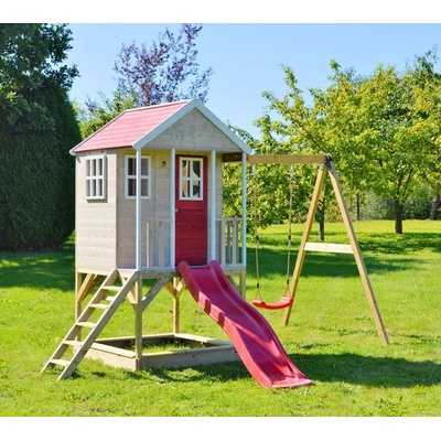Wendi Toys Adventure House detské ihrisko s tabuľou hojdačkou a pieskoviskom