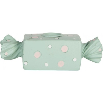 Zelený svícen na úzkou svíčku Bonbón Candy - 14*6*4 cm - Clayre & Eef