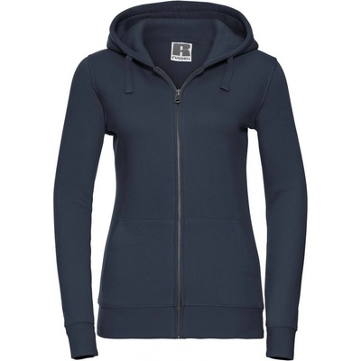 Navy blue women's sweatshirt with hood and zipper Authentic Russell modrá