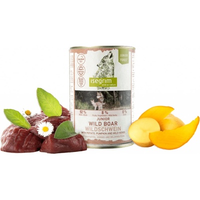 Isegrim Dog Junior Wild Boar with Potato Pumpkin & Herbs 400 g
