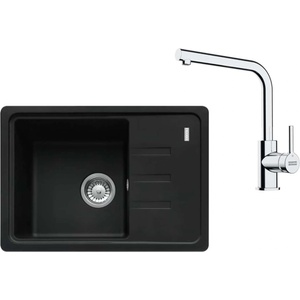 Franke - Кухненски комплект G266MČ, мивка от фрагранит BSG 611-62 и смесител FS 3230.031, матово черно/хром 114.0700. 748 (114.0700.748) Мивка за вграждане