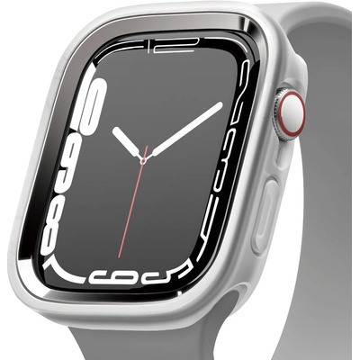 Elago Силиконов (TPU) кейс с две сменяеми поликарбонатни части за Apple Watch 7 45мм, Apple Watch 8 45мм - Elago Duo Apple Watch Case (прозрачен-мат и тъмносив) (EAW45DUO-TRMDGY)