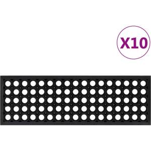 vidaXL Постелки за стъпала 10 бр 25x75 см гума (155631)
