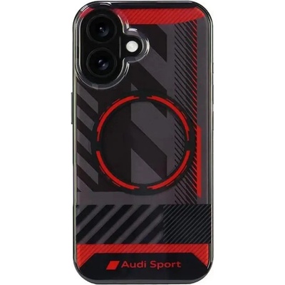 Audi IML Sport MagSafe iPhone 16 6.1" черен/черен твърд калъф AUS-IMLMIP16-RSQ/D2-BK (6955250227841)